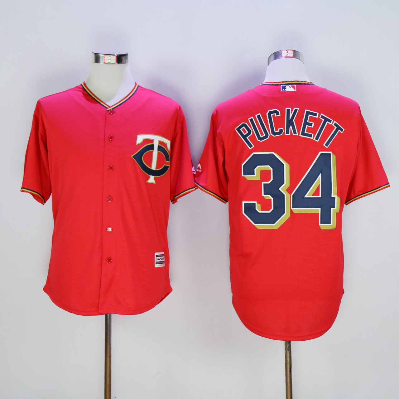 Men Minnesota Twins #34 Puckett Red MLB Jerseys->minnesota twins->MLB Jersey